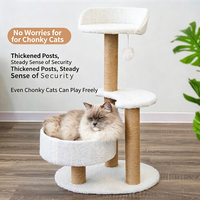 Arbre à chat écologique, simple, élégant, peu encombrant, avec plateforme de saut intégrée, griffoir en sisal, structure d'escalade et nid