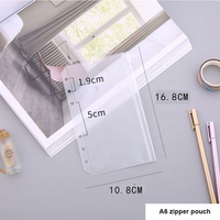 A5 A6 A7 A8 sac de rangement étanche carte plastique fermeture éclair poche planificateur 6 trous feuille lâche plastique PVC fermeture éclair dossier classeur