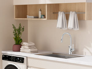 <span class=keywords><strong>Robinet</strong></span> de <span class=keywords><strong>cuisine</strong></span> professionnel en acier inoxydable 2-en-1 avec mitigeur à savon intégré, cartouche céramique, design contemporain - Product Image 6