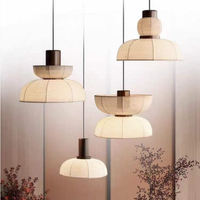 Lámpara de Techo de Hierro Estilo Japonés Wabi-Sabi, Lámparas Combinadas para Restaurante, Tamaño Mediano, B&B, Salón de Té, Estilo Zen, Diseño Artístico