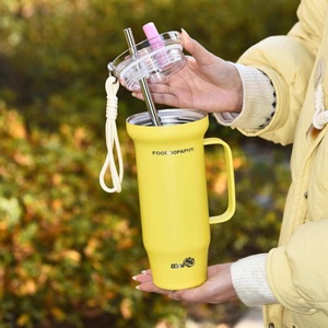 Large-capacity Stainless Steel Vacuum Insulated <b>Thermos</b> Straw Water <b>Bottle</b> Stylish Outdoor Use Portable Outdoor Sport Tumbler - Product Image 3