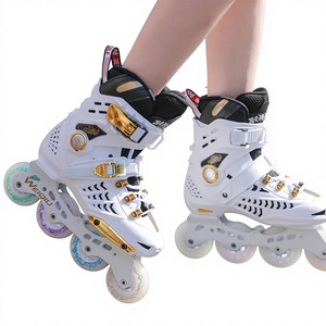 Pattini in Linea Professionali Flat Flower Campus per Adulti Principianti Uomini e Donne con Ruote a Fila Singola e Guscio in PP - Product Image 1