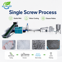 Granulateur de plastique à vis simple 20:1 D 38CrMoAlA avec refroidissement par eau et compactage pour film HDPE LDPE