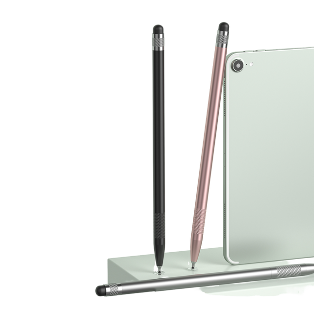 Wholesale Factory 2-in-1 Silicone Metal Stylus Pens Custom Accessories for Android Apple iPad Smart Phones
