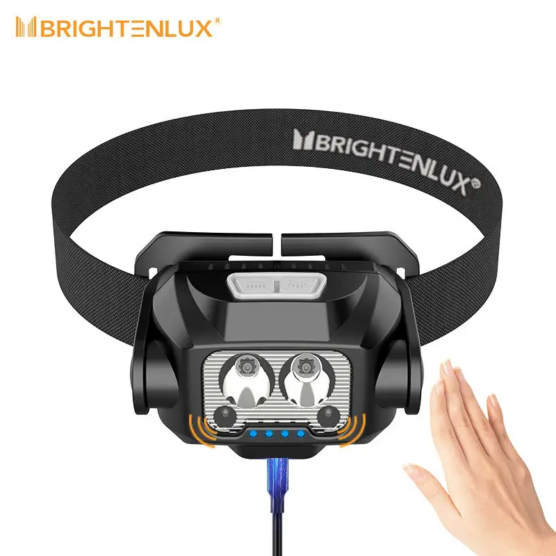 Manufacturer custom high power all perspectives induction headlamp head mount torch rechargeable led motion sensor head lamp