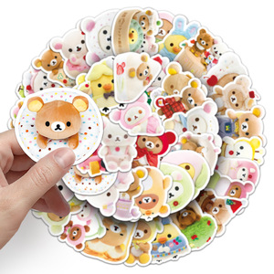 50pcs Kawaii PVC autocollants haute qualité décorations personnalisées étanche UV imprimé <span class=keywords><strong>Manga</strong></span> Anime Rilakkuma décalcomanies - Product Image 3