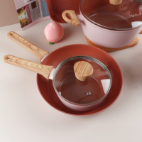 Batterie de cuisine 8 pièces antiadhésive pour casseroles rouges et poêles batterie de cuisine rose pour marmite