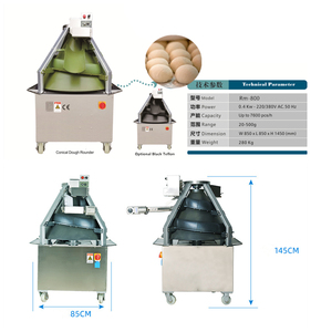 Divisor volumétrico de masa redonda, divisor <span class=keywords><strong>y</strong></span> máquina cortadora, bobleadora de masa para sartén, masajeadora - Product Image 4