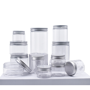 47mm 20ml 25ml 30ml 40ml 50ml 60ml 80ml per uso alimentare bocca larga rotonda vaso di plastica con coperchio in <span class=keywords><strong>alluminio</strong></span> argento - Product Image 4