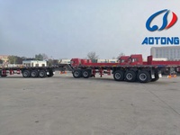 Fabricant chinois Superlink Steel, semi-remorque porte-conteneurs à 3 essieux tandem, 2 remorques, capacité de charge de 30000 kg + 30000 kg, certifiée ISO