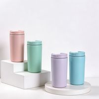 Mug à café en acier inoxydable de 12 oz, isolé sous vide, à double paroi, avec paille, pour boissons chaudes et froides, idéal pour un usage quotidien