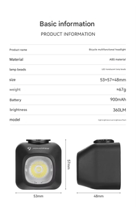 高功率 120dB 喇叭灯可充电防水便携式 ABS LED 前灯自行车灯挂式安装山地车夜间骑行灯 - Product Image 5