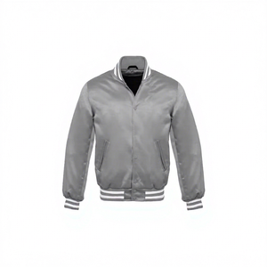 Men'<b>s</b> Classic Satin Heated Customized Varsity Bomber <b>Jacket</b> Coated Winter Shiny Baseball Streetwear Stand Front Casual Loose Fit - Product Image 1