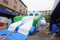 Toboggan aquatique gonflable personnalisé Lilytoys, grand toboggan hippopotame avec piscine