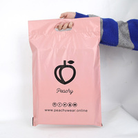 Sacs d'expédition roses à poignée en promotion, personnalisables avec votre propre design, pochettes d'emballage en polyéthylène pour vêtements