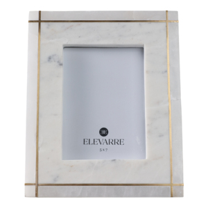 ELEVARRE Marble <b>Picture</b> <b>Frame</b> 5x7 Inches <b>Gold</b> Trim Modern Home Decor - Product Image 1