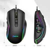 Souris ergonomique pour droitiers MKESPN X9 RGB, programmable, 6D, filaire, pour jeux, avec 10 boutons pour l'e-sport