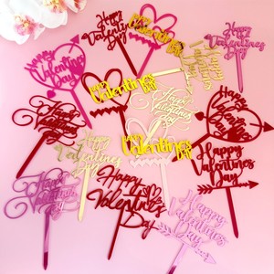 Decoración de Pastel Acrílico con Diseño de Corazón para el Día de San Valentín, Adorno para Pastel con Diseño de Feliz Día de San Valentín - Product Image 5