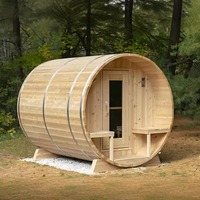 Sauna extérieur en bois massif personnalisable pour 2 à 4 personnes, salle de vapeur sèche chauffée, baignoire de plongée froide