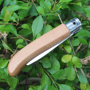 Coltello Pieghevole Artigianale con Manico in <span class=keywords><strong>Legno</strong></span> di Faggio e Blocco ad Anello Manuale, Coltello da Sicurezza <span class=keywords><strong>per</strong></span> Bambini - Product Image 6