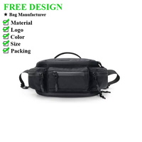 Nouveau sac de poitrine sportif fonctionnel en nylon uni pour homme, grande capacité, sac à dos imperméable, sac bandoulière multifonctionnel