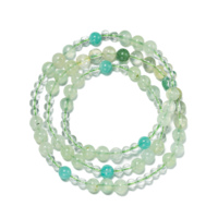 Bracelets en pierres naturelles de mica violet et d'aigue-marine à 3 couches, bracelets extensibles faits à la main, bijoux de guérison pour femmes
