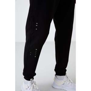 Pantalones Deportivos Negros para Hombre Rory, Pantalones de Chándal de Mezcla de Algodón con Cintura Elástica y Cordón Ajustable para Uso Casual - Product Image 5