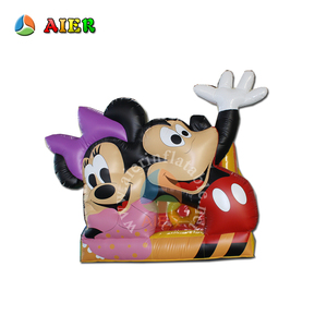 Petit toboggan gonflable sur le thème de Mickey et <span class=keywords><strong>Minnie</strong></span>, château gonflable de qualité commerciale pour enfants, équipement de terrain de jeu pour fête d'anniversaire en plein air - Product Image 1