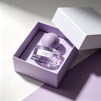 Flacon de parfum en verre rond miniature de 15 ml, vide, adorable, personnalisable, en gros, avec boîte, pour cosmétiques et vaporisateur portable