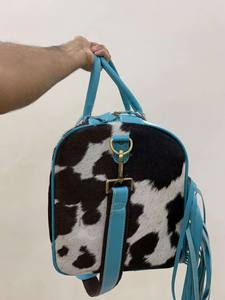 100% véritable cuir de vachette Weekender sac polochon fait à la main luxe Sport voyage bagages écologique grande capacité fermeture éclair - Product Image 6