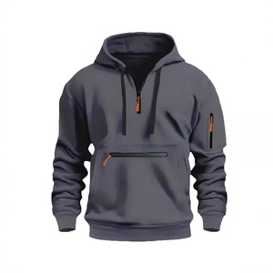 <span class=keywords><strong>Pull</strong></span> à capuche de sport surdimensionné pour hommes, taille multi-poches à fermeture éclair, <span class=keywords><strong>pull</strong></span> chaud d'automne et d'hiver - Product Image 1