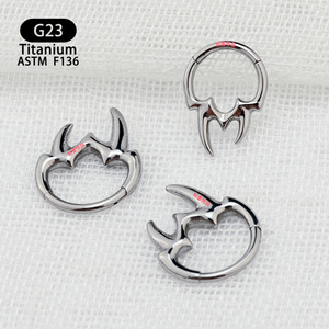 Anneau de nez en titane G23 avec pointe, 8 mm, épaisseur 1,2 mm, pour piercing de septum - Product Image 3