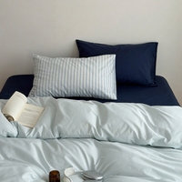 Ensemble de literie en coton pur, housse de couette et draps de couleur unie pour la maison et l'hôtel