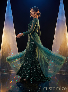 فستان سهرة أنيق وعصري للنساء الأوروبيات والأمريكيات بتصميم قلم رصاص من الكشمير بطول الأرض لفصل الصيف - Product Image 5