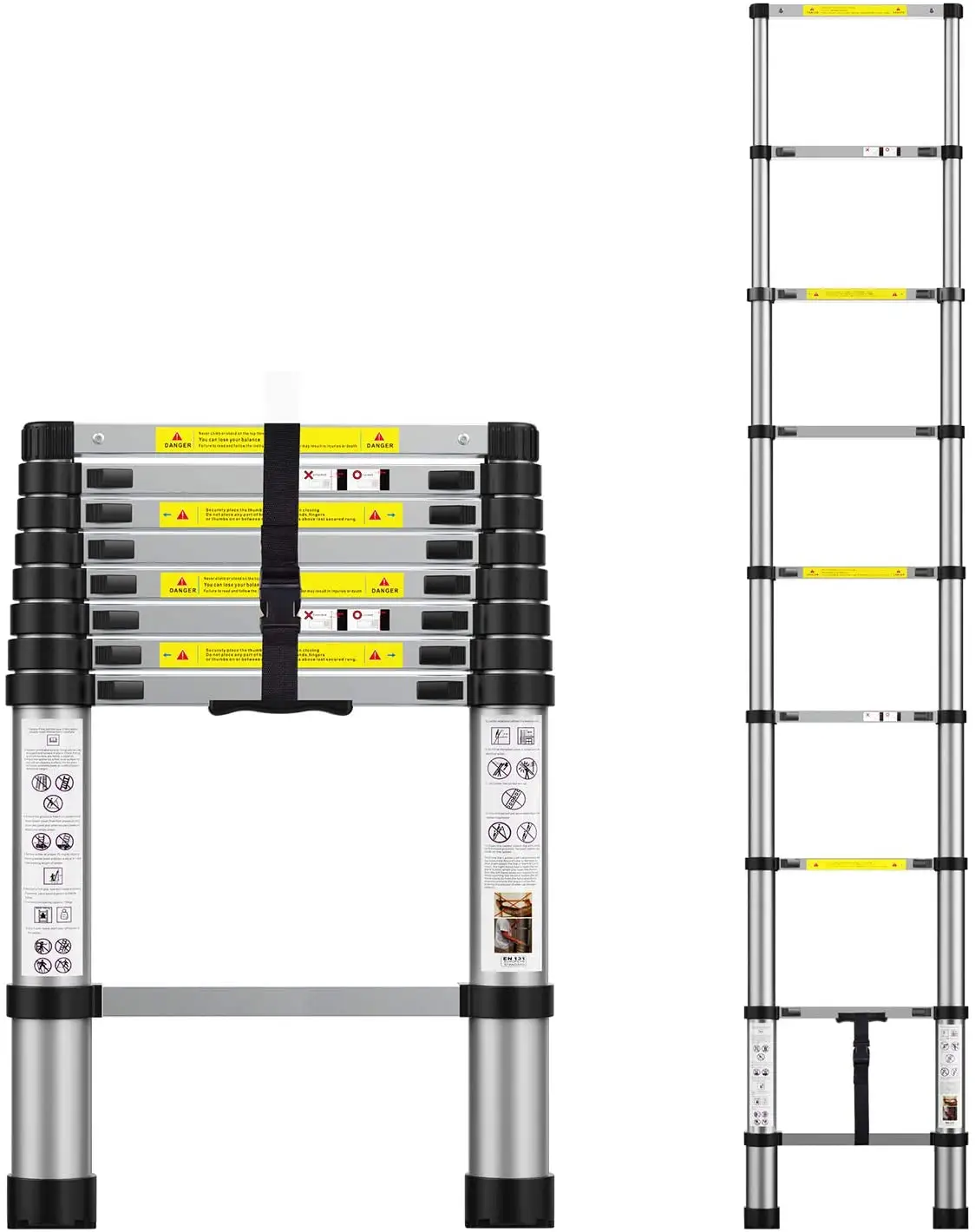 2024 New Design Portable Ladder Aluminum Folding Telescopic Ladder Foldable Loft Manufacture Ladder Extension