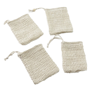 Hot Selling Natural Exfoliating Ramie Soap Saver Bag Sisal Mesh China Bathroom Accessories Fashionable <b>Drawstring</b> Shower <b>Pouch</b> - Product Image 4