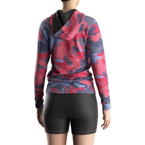 เสื้อตกปลาผู้หญิงแบบแห้งเร็ว ป้องกันแสงแดด UPF 50 ลายพิมพ์แบบซับลิเมชั่น ขายส่ง พร้อมฮู้ดคลุมคอและปากปลา สไตล์สตรีท - Product Image 6