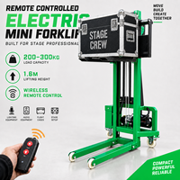 300kg Tragbarer Mini-Elektrostapler 1,2m 1,6m Ferngesteuerter Stapler für Bühnenaufbau, Beleuchtungsboxen und Ladesysteme