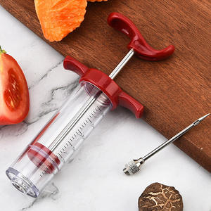 प्रीमियम टर्की फूड इंजेक्टर सेट प्लास्टिक मैनुअल मांस मार्नेड इंजेक्टर सिरिंज किट 3 सुइयों के साथ - Product Image 5