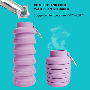 ขวดน้ำพกพาแบบพับได้ ทำจากซิลิโคน ป้องกันการรั่วซึม ปลอดสาร BPA ล้างในเครื่องล้างจานได้ เหมาะสำหรับการเดินทางและเล่นกีฬา - Product Image 3