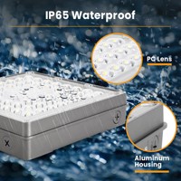 Luminaire LED de Canopée pour Extérieur et Intérieur, Conforme aux Normes ROHS, Idéal pour Stations-Service et Entrepôts, Alimentation 120-277 V, Vente Directe Usine