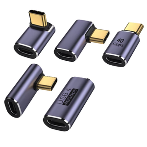 Adaptador USB4 Tipo C de 40 Gbps, Ángulo Recto de 90 Grados y Conector en Forma de U de 180 Grados, USB C Macho a Hembra, 100 W, Conector de Video 8K - Product Image 1