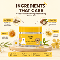 Akaril 50g – Fixateur de bordures pour enfants – Tenue longue durée – Lisse les frisottis et les mèches rebelles – Non gras – Formule légère et douce – Soin quotidien