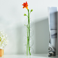Vase en verre créatif Vases de luxe pour la décoration intérieure Vase à fleurs en verre borosilicate coloré transparent ambre