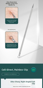 Kit de 8 Piezas de Acero Inoxidable para Eliminar Puntos Negros, Set de 7 Piezas para Extracción de Acné, Limpieza Facial y de Poros con Estuche - Product Image 4