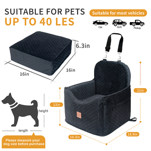 Siège de voiture portable personnalisé pour animaux de compagnie, transporteur pour chat et chien avec design de console centrale, utilisation toute saison, lit de voyage pour chiens - Product Image 3