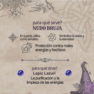 Ciondolo con nodo della strega in acciaio inossidabile con lapislazzuli portafortuna e protezione amuleto collana Unisex catena a maglie minimalista - Product Image 6