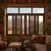 Ventanas y Puertas de Aleación de Aluminio para Exteriores de Viviendas, Ventanas Corredizas de Aluminio Insonorizadas con Doble Acristalamiento y Rotura Térmica