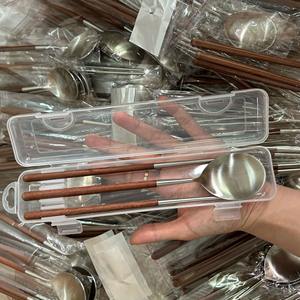 Juego de Cubiertos Portátiles con Mango de Madera, Cuchillo, Cuchara y Tenedor, Ideal para Campamento, Picnic, Viajes al Aire Libre - Product Image 4