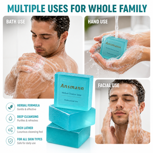 Jabón Sólido Herbal Hecho a Mano con Agua <span class=keywords><strong>de</strong></span> Colonia Azul para Hombres - Limpieza Corporal y Facial para Adultos, Ilumina Todo Tipo <span class=keywords><strong>de</strong></span> Piel - Product Image 5